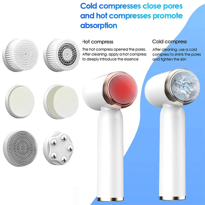 6 In 1 Ultrasonic Facial Cleansing Brush