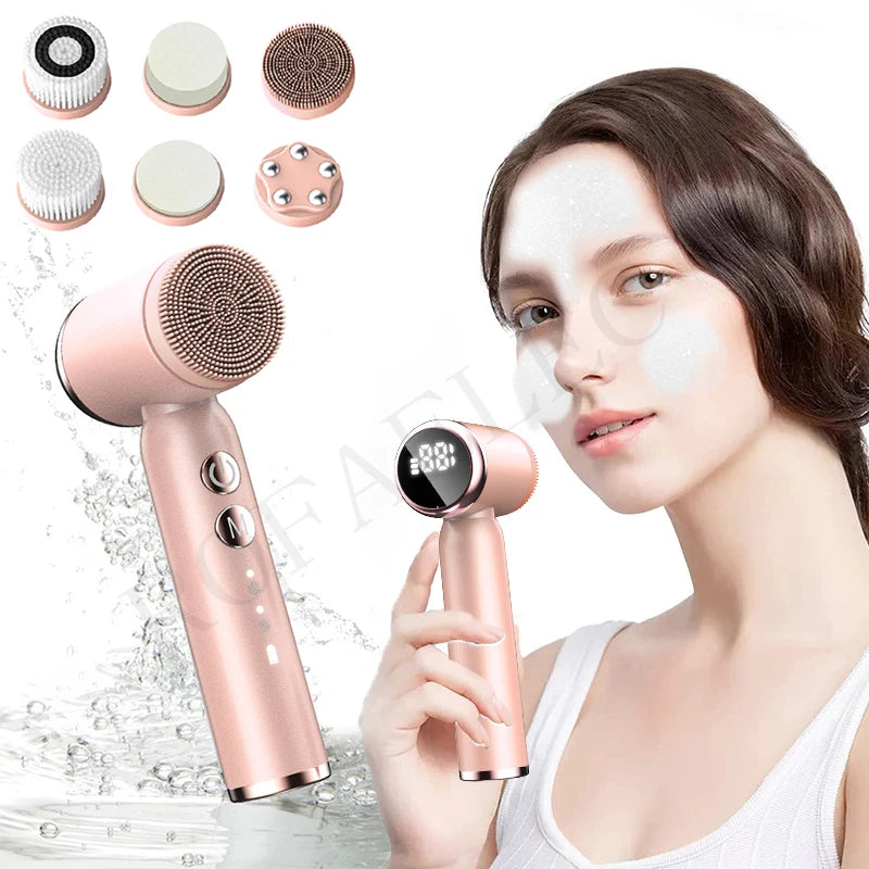 6 In 1 Ultrasonic Facial Cleansing Brush