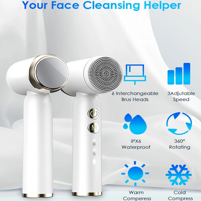 6 In 1 Ultrasonic Facial Cleansing Brush